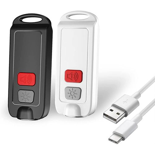 Alarme personnelle, son sûr, 130db, porte-clés Rechargeable, avec lampe de poche LED, pour femmes, enfants et personnes âgées