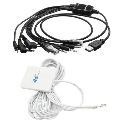 Câble de programmation USB et connecteur Ts9 28Dbi Gain 3G 4G Lte antenne Wifi externe Booster de Signal 1 pièce