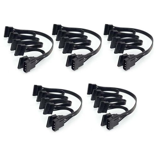 Câble D'alimentation Ide À 5 Ports, 5x4 Broches Molex À Multi Port Sata 18awg, Cordon D'alimentation Pour Disque Dur Ssd Pc