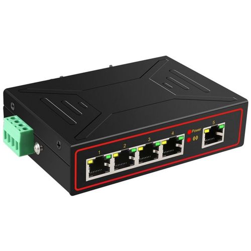 Commutateur Ethernet DC5-58V à 5 ports, séparateur LAN Rj45 de 1000M, Type Rail DIN