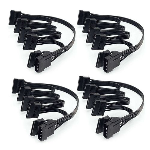 Câble D'alimentation Ide Vers 5 Ports 4 Broches Molex Vers Multi Sata 18awg, Cordon D'alimentation Pour Disque Dur, Ssd, Pc