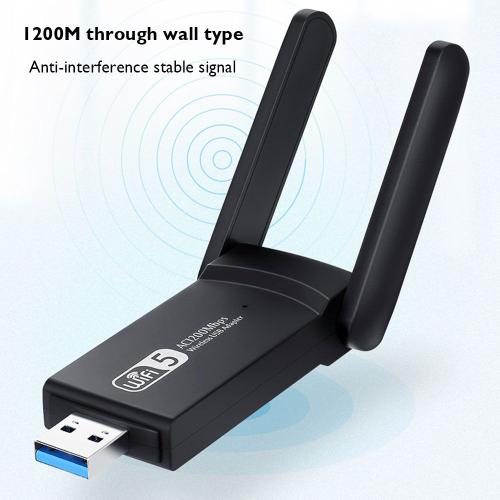 Adaptateur WiFi double bande USB 1200, 3.0 Mbps, carte réseau sans fil, Dongle WiFi LAN avec antenne rotative