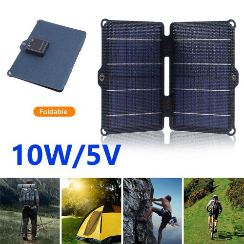 Panneau Solaire Pliable 10w 5v, Étanche, Avec Deux Ports Usb, Chargeur Pour Smartphones