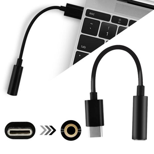 Generic Adaptateur Audio USB-C Vers JACK 3.5mm - Noir - Prix pas