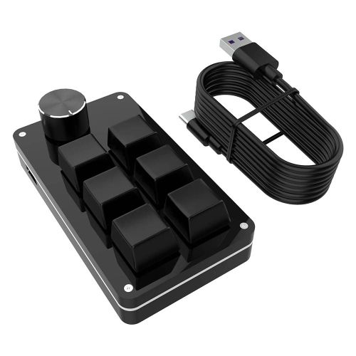 Clavier personnalisé de Type C, bouton de Volume, programmation, Macro, jeu, Hotswap, interrupteur rouge mécanique, BT, 6 touches, 1 bouton