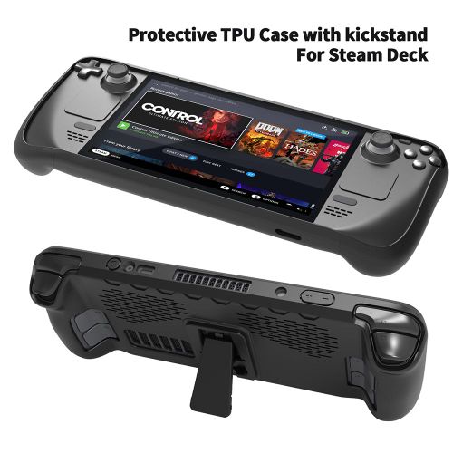 Housse De Protection Pour Steam Deck, Autocollant Pour Bouton Trackpad, Couverture De Protection Tpu Avec Support Pour Steam Deck, Accessoires De Jeu