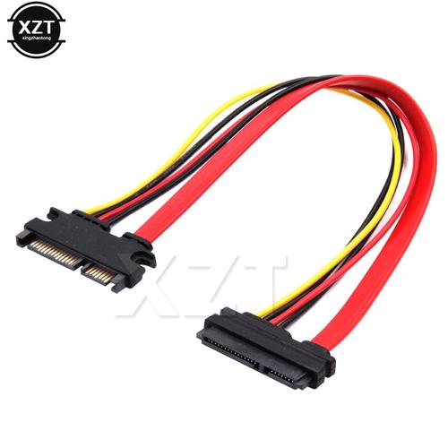 10PCS 22Pin Câble SATA Mâle à Femelle 7 + 15 Broches Serial ATA SATA Puissance Combo Disque dur Câble D'extension Connecteur 30CM