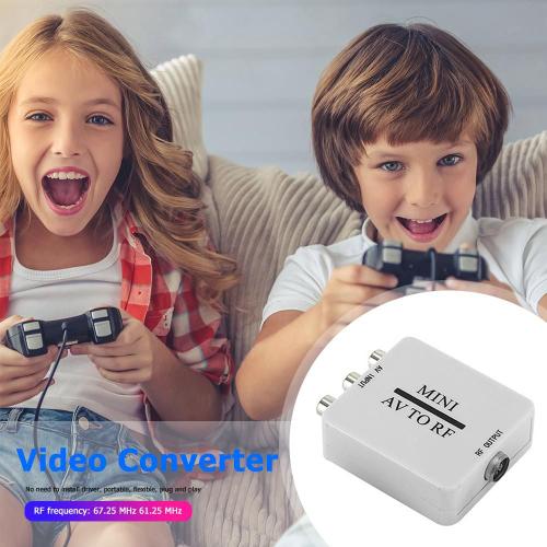 Mini convertisseur vidéo RCA AV CVSB à RF HD, Support RF 67.25/61.25MHz pour VHS DVD, Plug and Play, sans logiciel de pilote