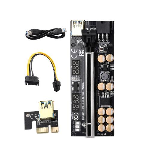 VER016 PCI-E 16X Riser carte USB 3.0, 1 à 5 pièces, câble d'extension PCI Express 1X à 16X, adaptateur PCIe pour minage GPU Graphics C