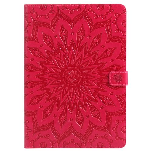 Coque Motif Flowers Relief Motif Pu Cuir Etui À Rabat Pour Ipad Pro 10.5 - Rouge