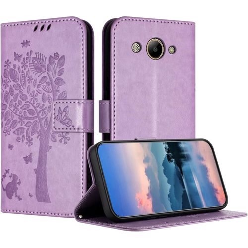 Coque Pour Huawei Y3 2017, Coque Portefeuille Housse Cuir Avec Porte Cartes Et Bequille Fermeture Magnetique Etui Pour Huawei Y3 2017 - Violet Clair