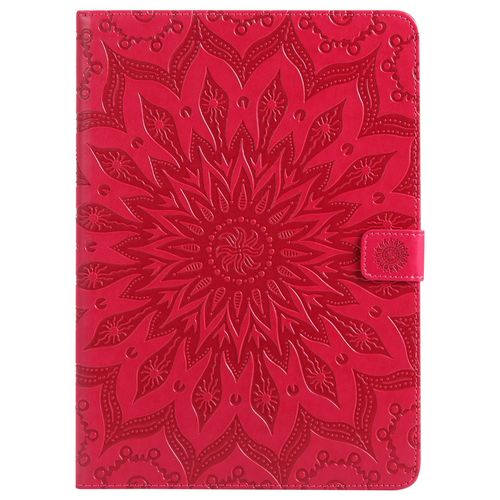 Coque Motif Flowers Relief Motif Pu Cuir Etui À Rabat Pour Ipad Pro 9.7 - Rouge