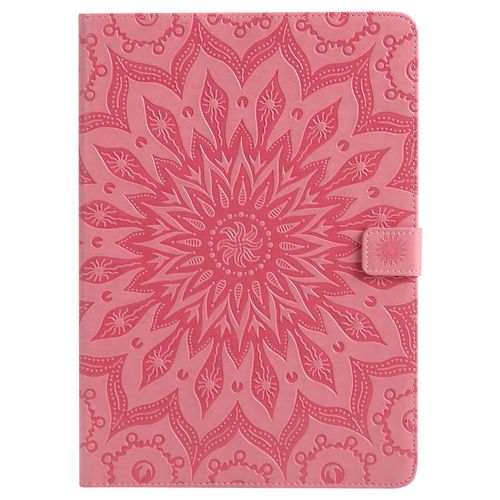 Coque Motif Flowers Relief Motif Pu Cuir Etui À Rabat Pour Ipad Pro 10.5 - Rose