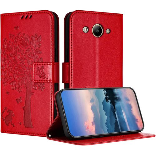Coque Pour Huawei Y3 2017, Coque Portefeuille Housse Cuir Avec Porte Cartes Et Bequille Fermeture Magnetique Etui Pour Huawei Y3 2017 - Rouge