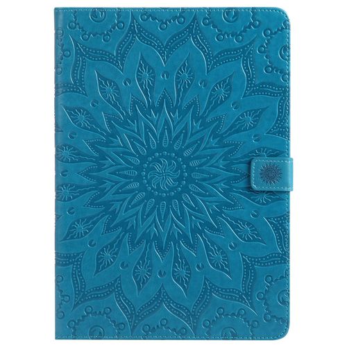 Coque Motif Flowers Relief Motif Pu Cuir Etui À Rabat Pour Ipad Pro 10.5 - Bleu