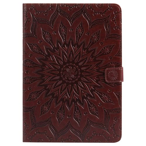 Coque Motif Flowers Relief Motif Pu Cuir Etui À Rabat Pour Ipad Pro 9.7 - Marron