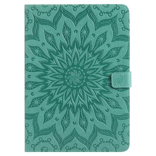 Coque Motif Flowers Relief Motif Pu Cuir Etui À Rabat Pour Ipad Pro 9.7 - Vert