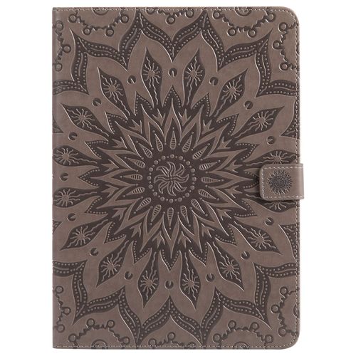 Coque Motif Flowers Relief Motif Pu Cuir Etui À Rabat Pour Ipad Pro 9.7 - Gris