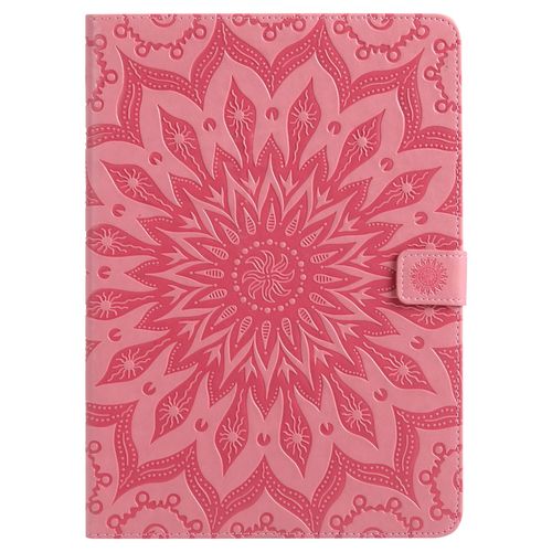 Coque Motif Flowers Relief Motif Pu Cuir Etui À Rabat Pour Ipad Pro 9.7 - Rose