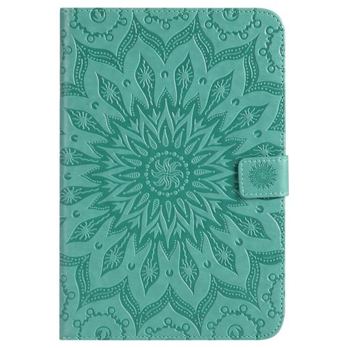 Coque Motif Flowers Relief Motif Pu Cuir Etui À Rabat Pour Ipad Mini 4 - Vert