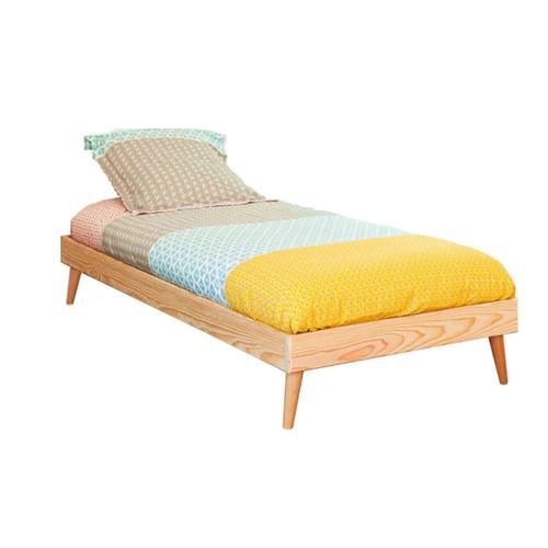 Pack Lit Enfant Avec Pieds Et Matelas Bois Massif 90x190 Cm