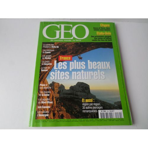Geo Magazine France Les Plus Beaux Sites Annee 1998 - N° 232