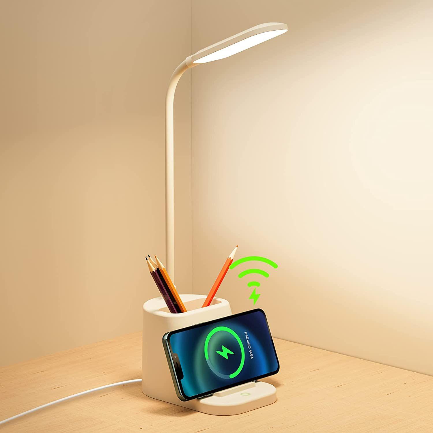 Lampe de bureau LED sans fil, Lampe de chevet tactile 5 Dimmable 360  Flexible Neck Led Lampe, Lampe de lecture Lampe de lecture pour lit