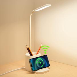 Lampe de bureau LED d'étude avec port de charge USB, écran, calendrier et  veilleuse colorée