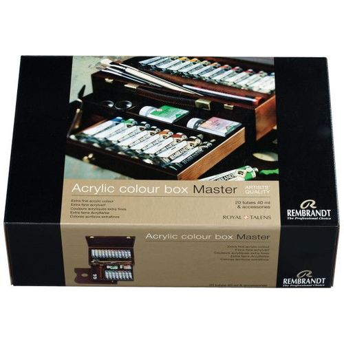 Peinture Acrylique - Coffret Bois - 20 Tubes De 40 Ml - Rembrandt