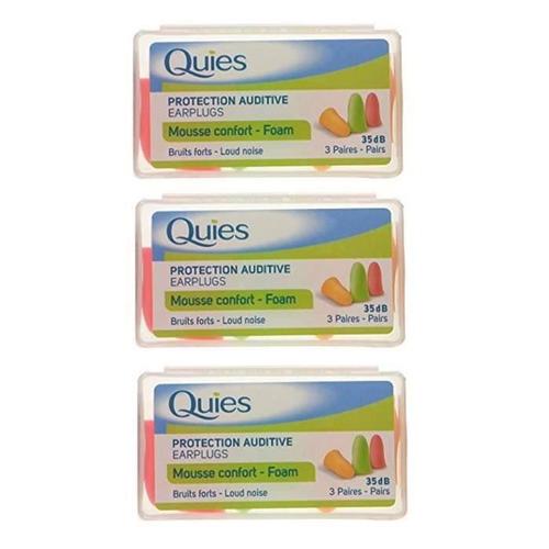 3 X Quies Bouchons d'oreille en mousse 3 protections auditives de 3