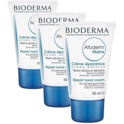 Soins Des Cheveux Bioderma - Atoderm - Crème Mains & Ongles Réparatrice - Lot De 3 X 50 Ml 145536