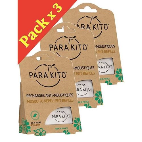 Parakito - Protection Antimoustique Naturelle - Recharges Para'kito Pour Bracelet Et Clip - Lot De 3 X 2: Sports Et Loisirs 