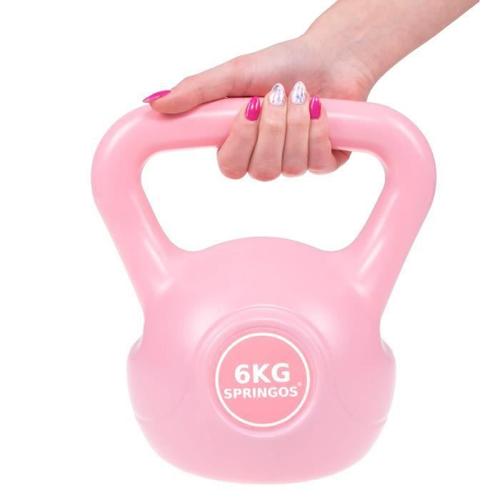 Kettlebell Plastique 6 Kg Pour Femmes - Springos - Rose - Fitness