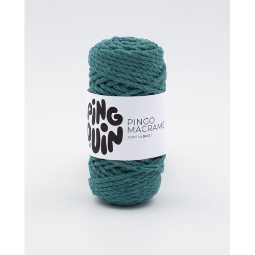 Pingouin - Pelote De Laine Pingo Macrame De 100g - Laine À Tricoter - 100% Coton - Aiguille N° - Couleur Vert Canard