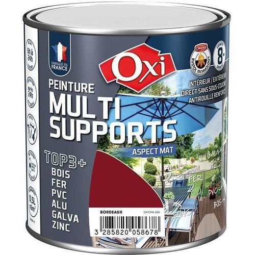 Peinture multi supports TOP3+ mat 0.5 L - bordeau