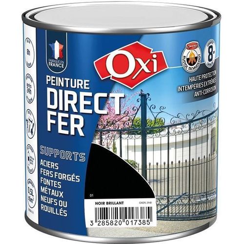 PEINTURE DIRECT FER NOIR BRILLANT RAL 9005 0.5L