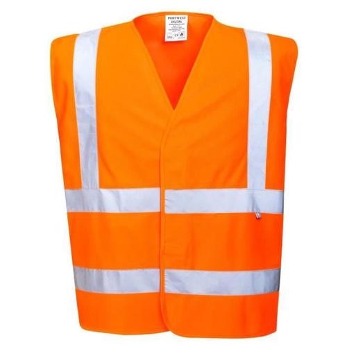 Gilet Haute Visibilité Retardateur De Flamme Portwest Bizflame En Iso 14116 - Orange L/Xl