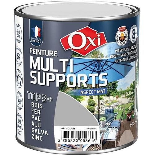 Peinture multi supports TOP3+ mat 0.5 L - gris clair