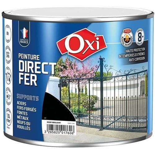 PEINTURE DIRECT FER NOIR BRILLANT RAL 9005 1.5L