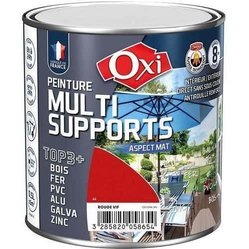 Peinture multi supports TOP3+ mat 0.5 L - rouge vif