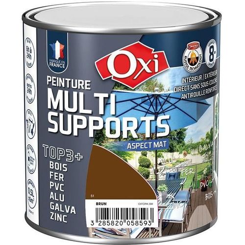 Peinture multi supports TOP3+ mat 0.5 L - brun