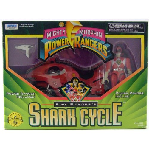 Mighty Morphin Power Rangers Pink Ranger's Shark Cycle Ranger Rose Moto Requin 1995