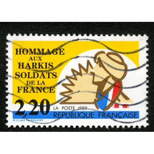 Timbre Oblitéré Hommage Aux Harkis Soldats De La France,La Poste 1989,République Française,2,20