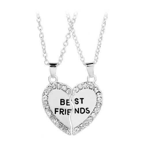 Collier Best Friends Puzzle Coeur Lot De 2 Argent