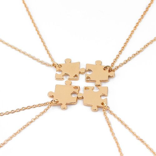 Collier Puzzle Pour Best Friends 4-Pack Or