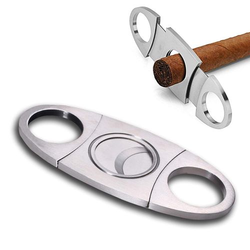 Coupe cigare à double guillotine inox Argenté