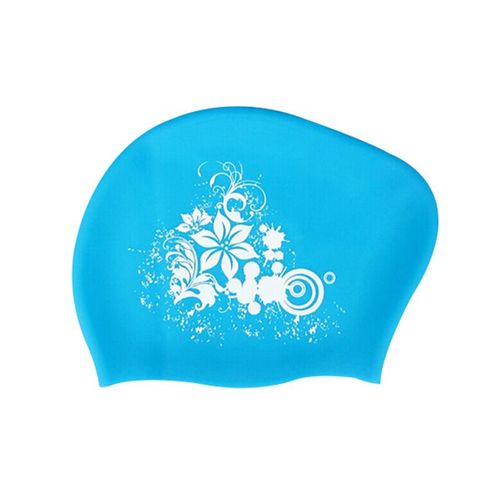Bonnet De Bain Pour Cheveux Longs Bleu/Blanc