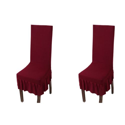 Housse De Chaise Élastique Universelle Polyester Bordeaux Paquet De 2