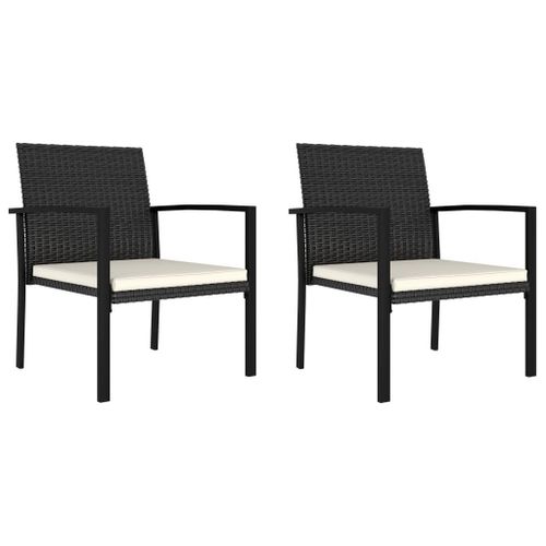 Vidaxl Chaises De Salle À Manger De Jardin 2 Pcs Résine Tressée Noir