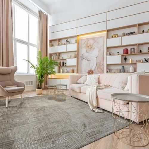 TEXTURA BLOCKS - Tapis moderne motifs blocs beige 160x230